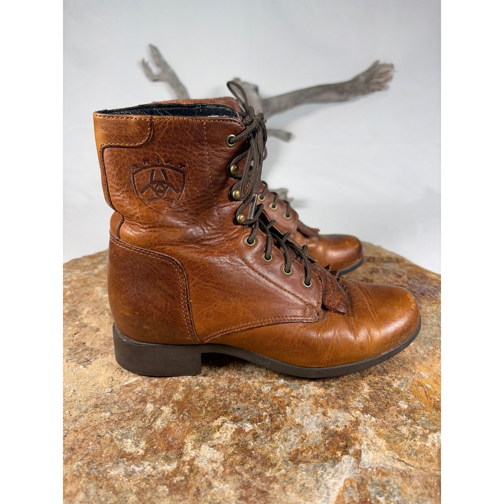 Ariat Heritage Lacer Brown Leather Western Paddock Boots 10080 Womens 5.5